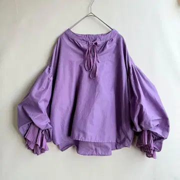 새상품급 4kalo1 히나노 플랜 여성용 블라우스 벌룬 슬리브 보라색