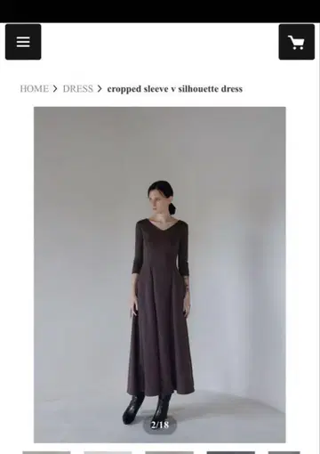 celon cropped sleeve v silhouette dress