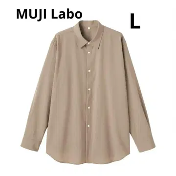 MUJI Labo 울 혼방 레귤러 카라 셔츠 카멜 무지 라보 MUJI