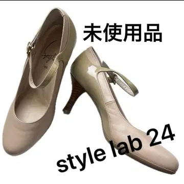 스타일 라보 가죽&에나멜 베이지 24cm 졸업식 스트랩 펌프스