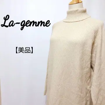 [새상품급] La-gemme 터틀넥 리브 니트 원피스