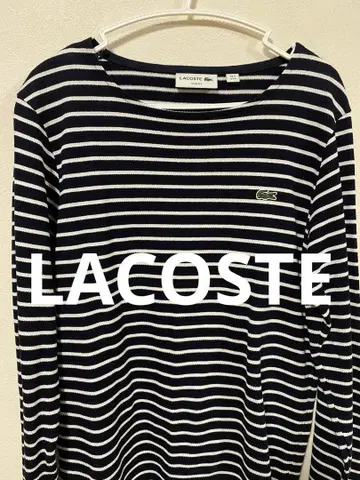 LACOSTE 라코스테 네이비/화이트 스트라이프 긴팔 티셔츠 M