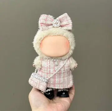 핑크 인형 의류 트위드풍 러브브
