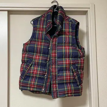 타미힐피거 TOMMY HILFIGER 다운 베스트 체크 무늬