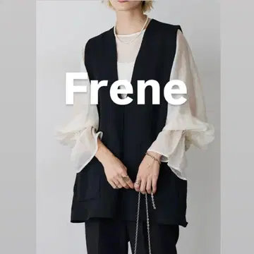 [ 새상품급 ] Frene 포켓 부착 V넥 니트 베스트 블랙