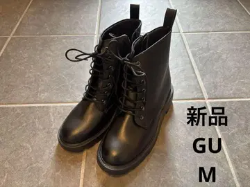 GU 블랙 레이스업 부츠 M 사이즈
