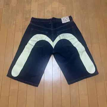 에비수 EVISU 데님 하프 2001 대흑 갈매기 W36 새상품급