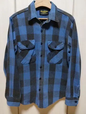 80s OSHKOSH 파랑 블랙 체크 USA제