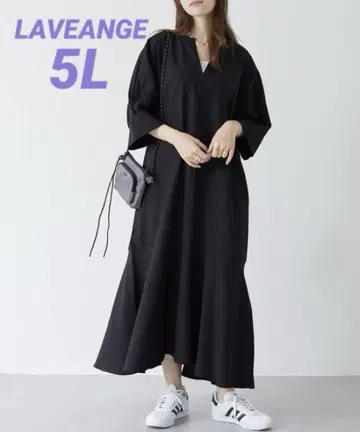 LAVEANGE 볼륨 슬리브 원피스 5L