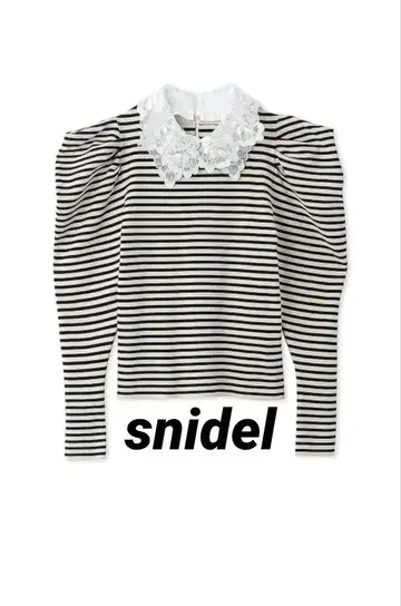 SNIDEL 스나이델 레이스 칼라 니트 풀오버 프리 사이즈