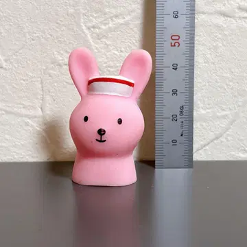 토끼 손가락 인형 쇼와 레트로 빈티지 핑크 피규어