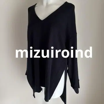 mizuiroind 미즈이로 인드 상의 V넥 튜닉 네이비