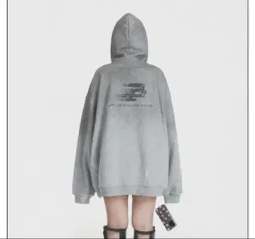 MASONPRINCE 데미지 빈티지 빅 사이즈 면 후드티 s
