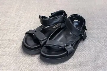 JIL SANDER 블랙 가죽 샌들