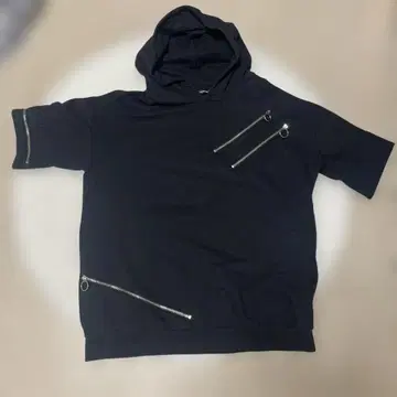 ankoROCK 후드 부착 숏 슬리브 후드티