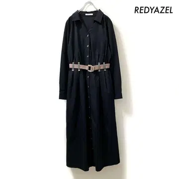 REDYAZEL 레이디 아젤 긴팔 셔츠 원피스 벨트 포함 블랙