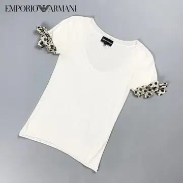 엠포리오 아르마니 크루넥 니트 리본 화이트 사이즈 38*HD1033