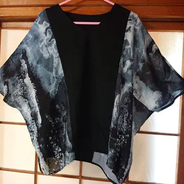안티카 아트 수채화 패턴 절개 빅 T셔츠 티셔츠 단종품