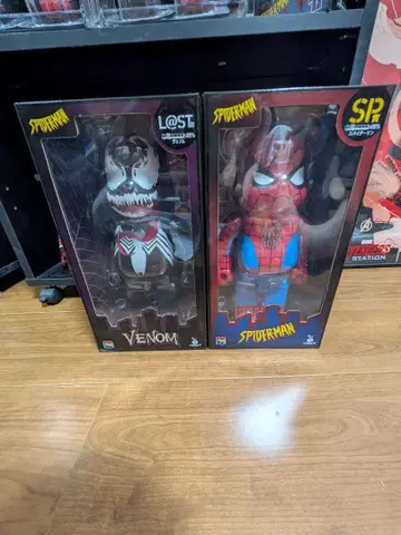 2세트 Happy 복권 스파이더맨 베어브릭 Venom 베놈