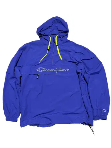 Champion 자수 로고 와펜 아노락 나일론 하프 지퍼