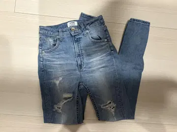 GYDA 백 포켓 데미지 스키니 데님 팬츠 아이스 블루