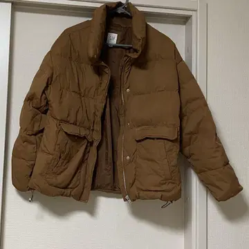 GAP 로고 다운 자켓 아우터 브라운