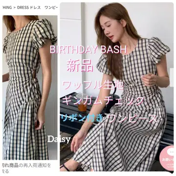 가을 옷 새상품 벌스데이 바쉬 깅엄 체크 롱 원피스