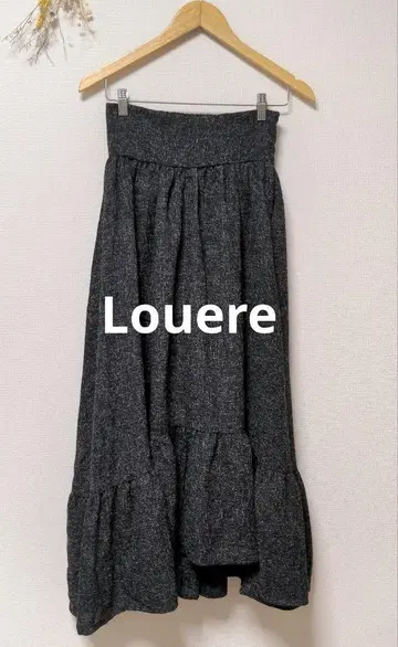 Louere 루엘레 트위드 밑단 플레어 스커트 오샤레 카와이