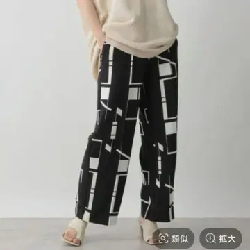 지오메트릭 이지 팬츠 로리즈팜 블랙 화이트