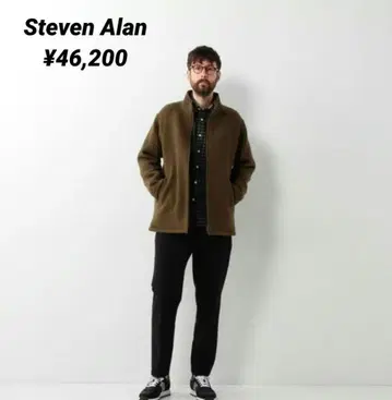 정가 46200엔 Steven Alan 집업 블루종 육후 양모 울