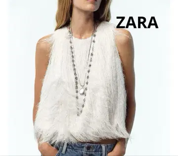 ZARA 프린지 크롭 상의