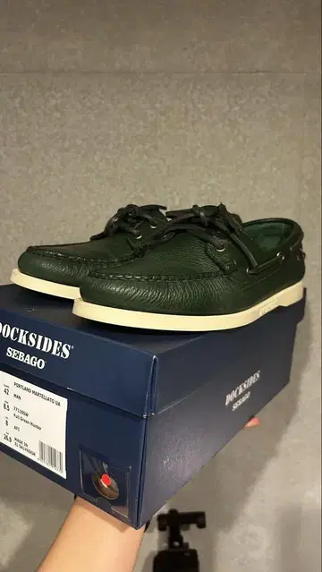 Sebago 풀 그린 헌터 데크 슈즈 8.5