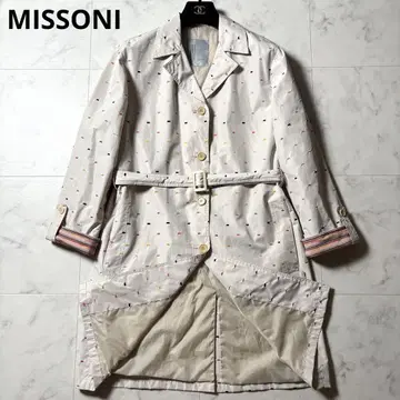 MISSONI 올 패턴 컬러풀 자수 벨트 코트 44 빅 사이즈