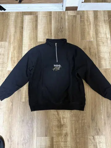 HUF 블랙 하프 지퍼 맨투맨 M