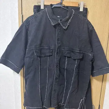 HARE 블랙 프린지 데님 셋업
