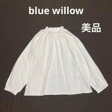 blue willow 블루위로 하이넥 개더 블라우스