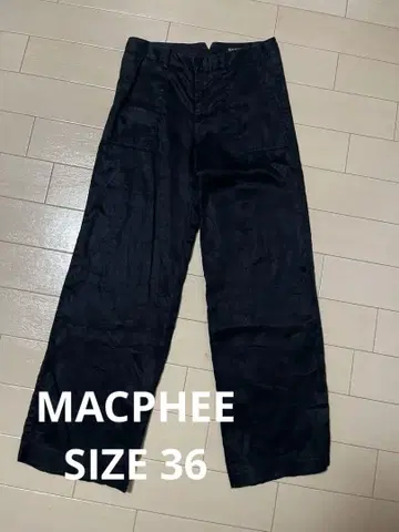 MACPHEE 린넨 베이커 팬츠 사이즈 36 네이비 새상품급 가을 코디