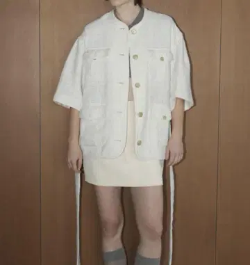 클라네 CLANE 트위드 하프 슬리브 자켓 아우터 공리본