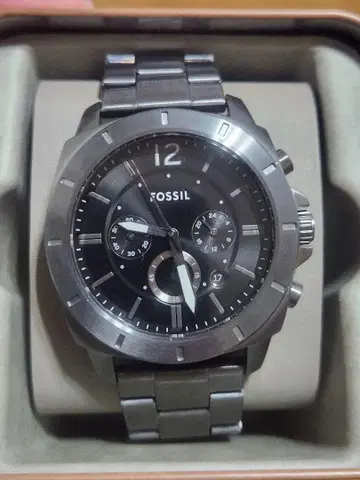 남성용 손목시계, Fossil 브랜드, 색상: 다크 그레이 (매트)