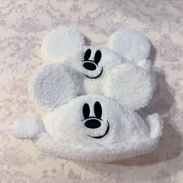 미키 할로윈 유령 복슬복슬 보아 캡 페어
