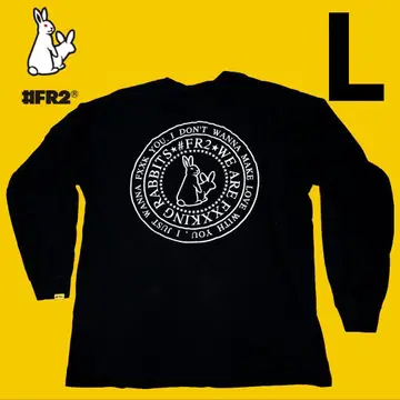 #FR2 블랙 긴팔 백 자수 셔츠 L