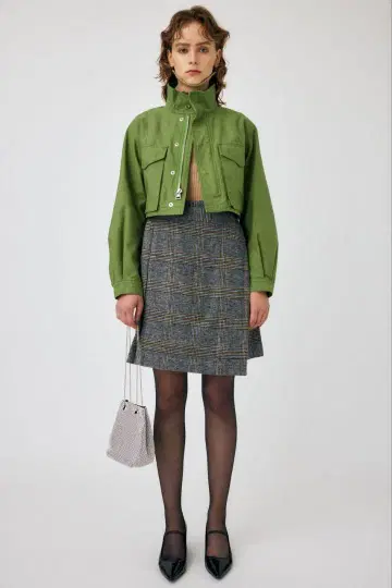 MOUSSY 체크 무늬 플리츠 스커트