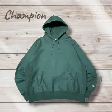 US 규격 Champion 리버스 위브 후드티 파랑 택 무지