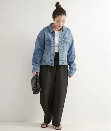 [ B.C STOCK/베이세이STOCK ] 커브 와이드 팬츠 블랙