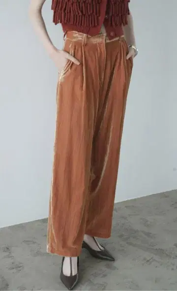 클라네 CLANE 팬츠 와이드 팬츠 턱 와이드 팬츠 벨로아