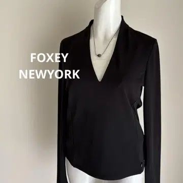 FOXEY NEWYORK 상의 부드러운 스트레치 블랙 40