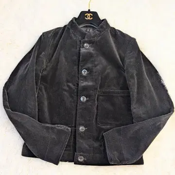 [ 레어 ] Scye 사이 코듀로이 노카라 스탠드 카라 숏 자켓