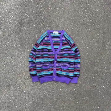 90S 3D KNIT CARDIGAN PURPLE 3D 니트