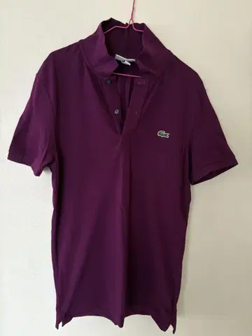 LACOSTE 슬림핏 퍼플 피케 셔츠
