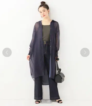 Spick & Span 시스루 도트 셔츠